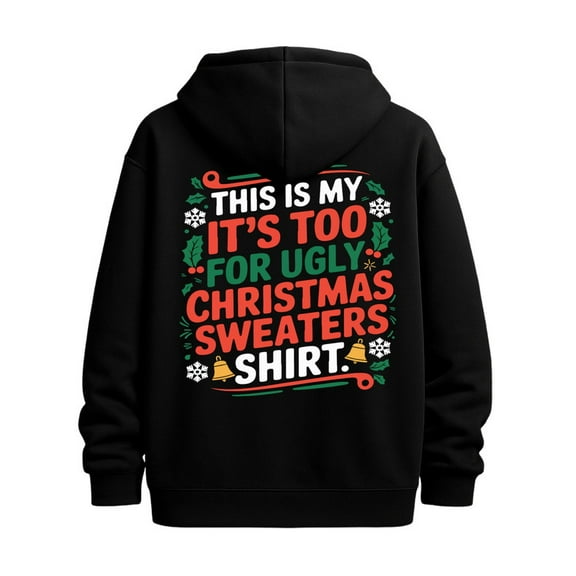 Ugly Christmas Sweater sweatshirt Christmas men's machine washable black Casual Classic Design Pullover Hooded Sweatshirt Streetwear For Winter Fall, As Gift comfortable glitter humor