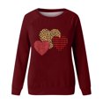 thumbnail image 4 of Qiopertar Mode Femmes Imprimé Col Rond Pull Tops Manches Longues Blouse Confortable Chandail en Molleton Offres de la Semaine Liquidation Moins de 5$ jusqu'à 90 % de Réduction, 4 of 4
