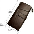 thumbnail image 3 of CAILDANL Vintage Long Wallet for Men Genuine Leather Zipper RFID Blocking Card Holder with Coin Pocket Mens Clutch Purse (#4-Coffee), 3 of 8