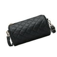 thumbnail image 2 of Bolso Bandolera Para Mujer, Bolso Estilo Almohada Cilíndrico De Cuero PU Coreano, Bolso Mensajero Informal Con Entramado De Diamantes, 2 of 8