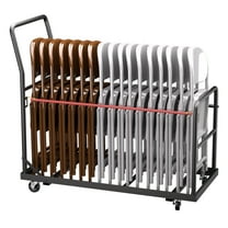 Folding Chair Storage Cart with Wheels, Holds 25 Chairs & 300 lbs - Heavy Duty L-Shape Rack for Church,Wedding,Event & Commercial Use