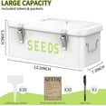 thumbnail image 2 of Seed Storage Organizer, Metal Seed Saving Box with Lid, Seed Bin with 30 Plant Labels 30 Seed Envelopes 1 Marker Pens, 4 Compartments Box with Safety Locks, Blackish Green, 2 of 7