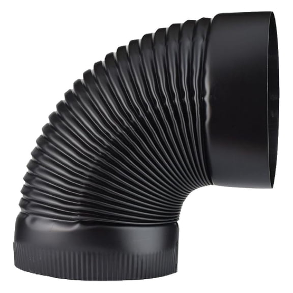 BM0025 8" Corrugated Elbow, Black