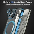 thumbnail image 6 of Magnetic Clear for iPhone 15 Case [Compatible with MagSafe] [Full Camera Lens Protection] Luxury Plating Women Girls Men Cover Transparent Shockproof Protective Case for iPhone 15 Blue, 6 of 14