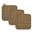 thumbnail image 5 of VHC Brands Cotton Pot Holder Set of 3, Heat Resistant, Kitchen Potholders, Connell Collection, Square 8x8, Burgundy, 5 of 5