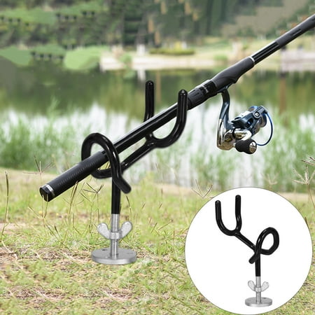 Worgeous Steel Rod Fishing Holder with Mounting Base for Drift Fishing in Black Color 2Pcs