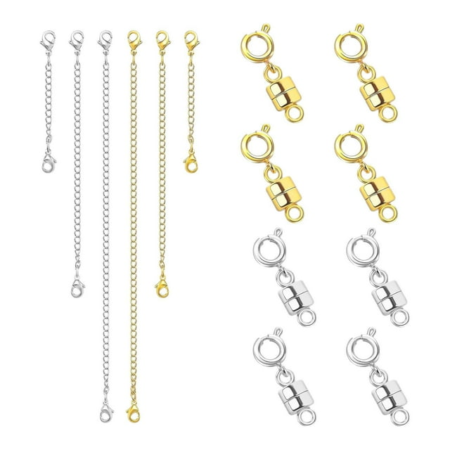Extensor de collar, extensor de cadena, cierre de joyería, extensión de pulsera para tobillera, pulsera, accesorios para hacer joyas Negro