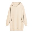 thumbnail image 4 of Gspmoly Robes d'Été pour Femmes 2025, Robe Patchwork Décontractée Surdimensionnée pour Femmes Automne Manches Longues Tendance Col à Revers Plissé Mini Robe Robes d'Été pour Femmes Économies d'Été Liquidation, 4 of 9