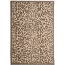 SAFAVIEH Courtyard Alina Dotted Indoor/Outdoor Area Rug Dark Beige/Beige, 5'3" x 7'7"