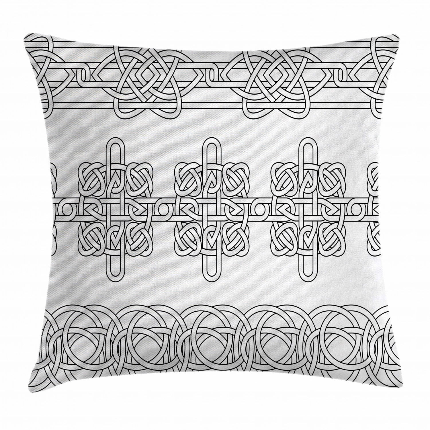 Irish Throw Pillow Cushion Cover, Indigenous Motifs in Stencil Art