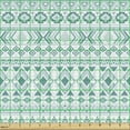 thumbnail image 2 of Ambesonne Ikat Fabric by the Yard Upholstery, Folklore Inspired Geometric, 10 Yards, Cadet Blue Seafoam and White, 2 of 5