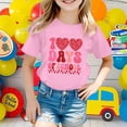 thumbnail image 2 of Chemises Filles Enfants Filles Garçons Col Rond Manches Courtes T-Shirt Été Décontracté Hauts Filles Rose 1 An-2 Ans, 2 of 4