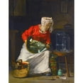 thumbnail image 2 of Joseph Bail 20x24 Black Ornate Framed Double Matted Museum Art Print Titled: Housewife, 2 of 5