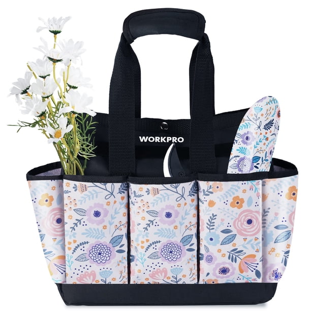 Bolsa para herramientas de jardín WORKPRO de 9 bolsillos, Oxford, muy resistente, 12 x 12 x 6 cm