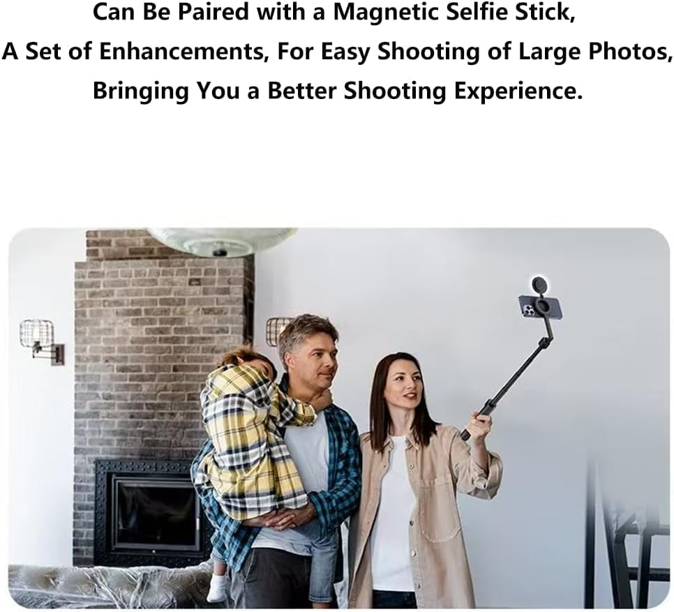 JEBTBFZE Magnetic Phone Tripod with Bluetooth Remote, Extendable Selfie Stick Tripod, 360° Rotation & Quick Release Mount, Universal for Phones(black