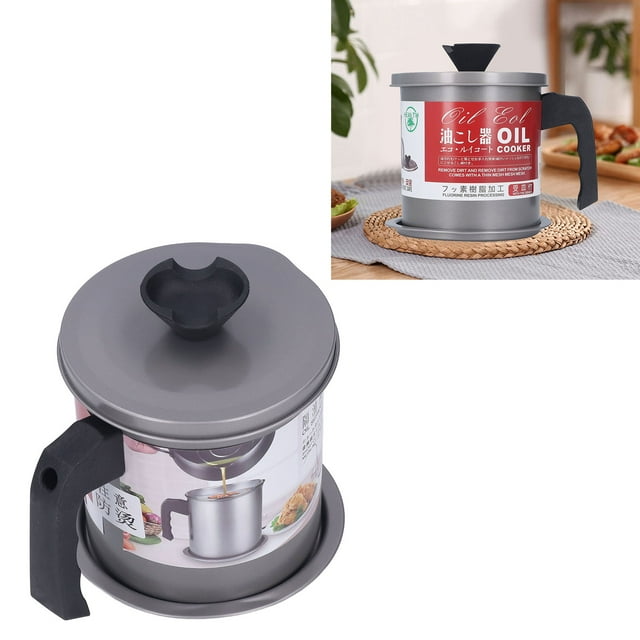 Contenedor De Grasa De Aceite De Acero Inoxidable De 1,4 L, Filtración De Aceite De Doble Uso, Contenedor De Aceite De Cocina Resistente Y Duradero