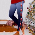 thumbnail image 4 of Gibobby Leggings gluteos deportivo Leggings para mujer Leggings de entrenamiento Pantalones de bloque de color con estampado navideño Leggings elásticos (Azul, M), 4 of 5