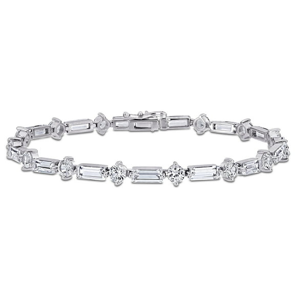 Everly Women's Created Sapphire Sterling Silver Tennis Bracelet
