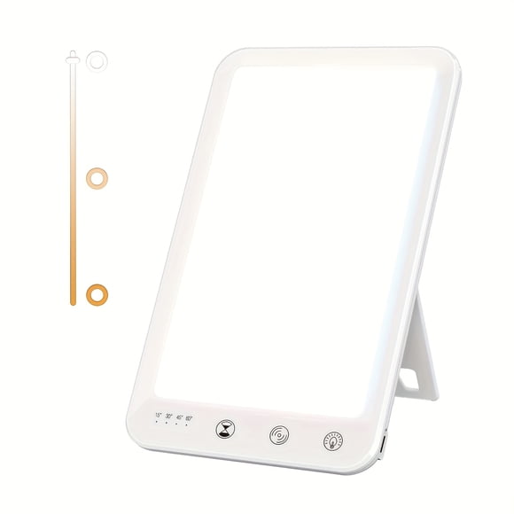 LED Daylight Lamp, Ultra-Thin Uv-Free 10000 Sunlight Lamp, Touch with 3 Color Temperature, 5 Adjustable Brightness Levels And 4 Timer Function for Bedroom, Office