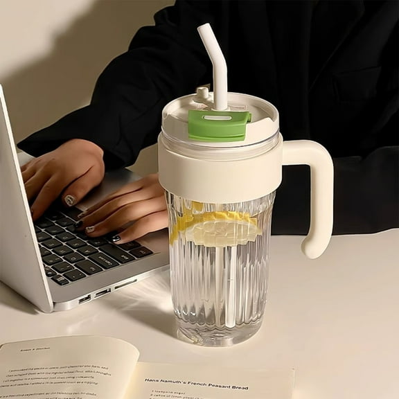 Handheld Water Bottle, Sports Water Bottle with Straw, 920ml Large Capacity Reusable Water Bottle Jug Wide Mouth Water Bottle with Handle for Fitness Outdoor Hiking Camping Dishwasher Safe