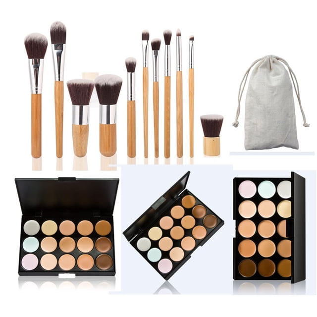 Paleta correctora FantasyDay de 15 colores con juego de 11 pinceles