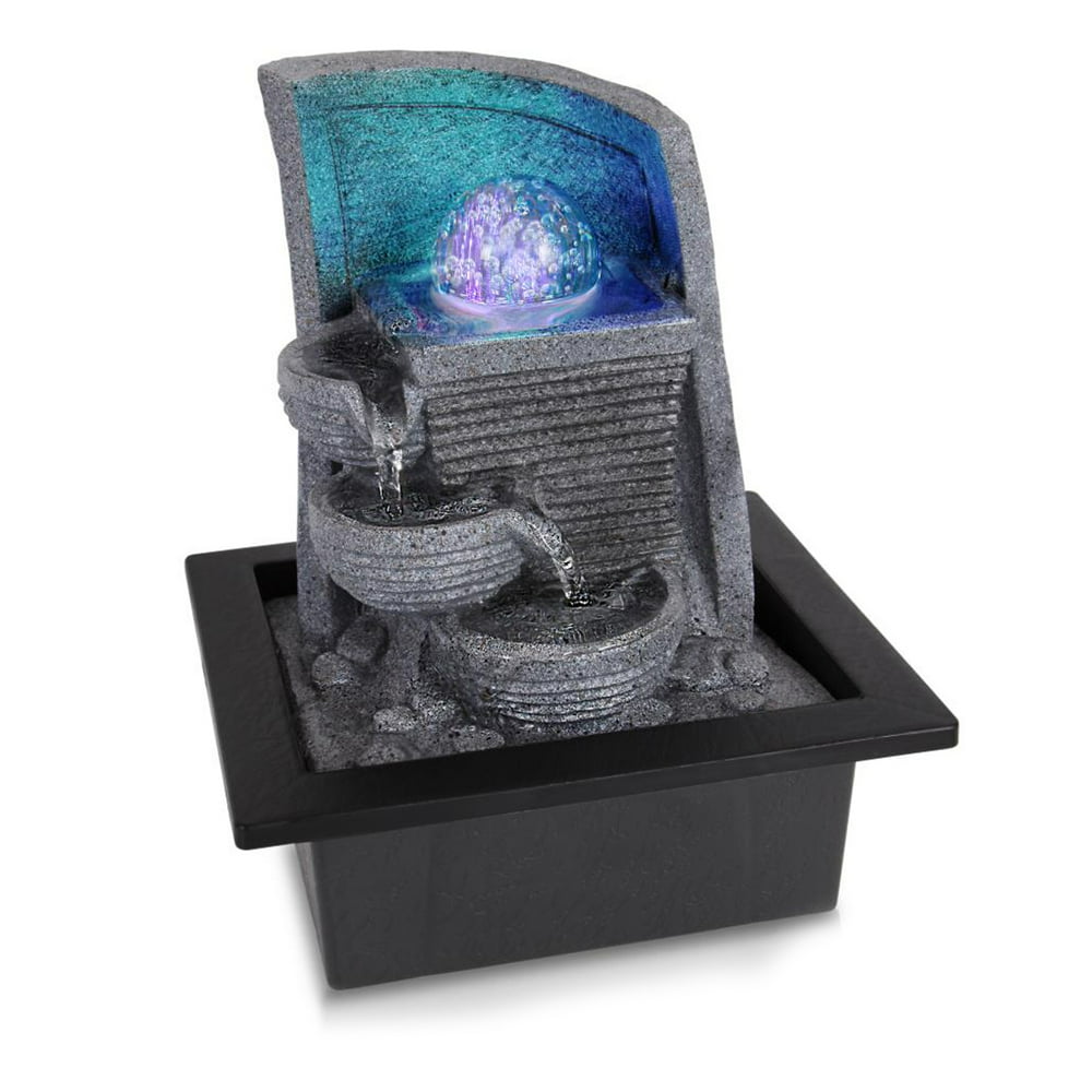 Serene Life Water Fountain - Relaxing Tabletop Water Feature Decoration ...