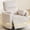 Corduroy-Ivory, variant on Power Swivel Rocker Recliner Chair with USB & Type-C Ports,Electric Glider Recliner with 2 Pillows,Suede,Gray