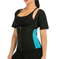 thumbnail image 6 of FALEXO Women Sweat Neoprene Waist Trainer Vest Short sleeve Slimming Sauna Vest Tummy Control Body Shaper for Weight Loss, 6 of 8