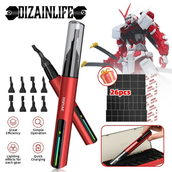 Plastic Model Reciprocating Sander DIY Electric USB Charge Grinding Pen Sanding Heads Sandpaper Military Craft Tools