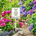 thumbnail image 3 of Eveokoki 4.6x6 Inch Please Stay Out Of Flower Beds Aluminum Lawn Sign Stand Yard Sign With Metal Stakes Kit Outside Garden Grass Farm Signs Outdoor Decorations, 3 of 6