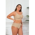 thumbnail image 3 of Qylux Women's Wireless Comfort Bras - Seamless Full Coverage Everyday T-Shirt Bra - Plus Size Soft Padded Bralette,Nude,M, 3 of 11