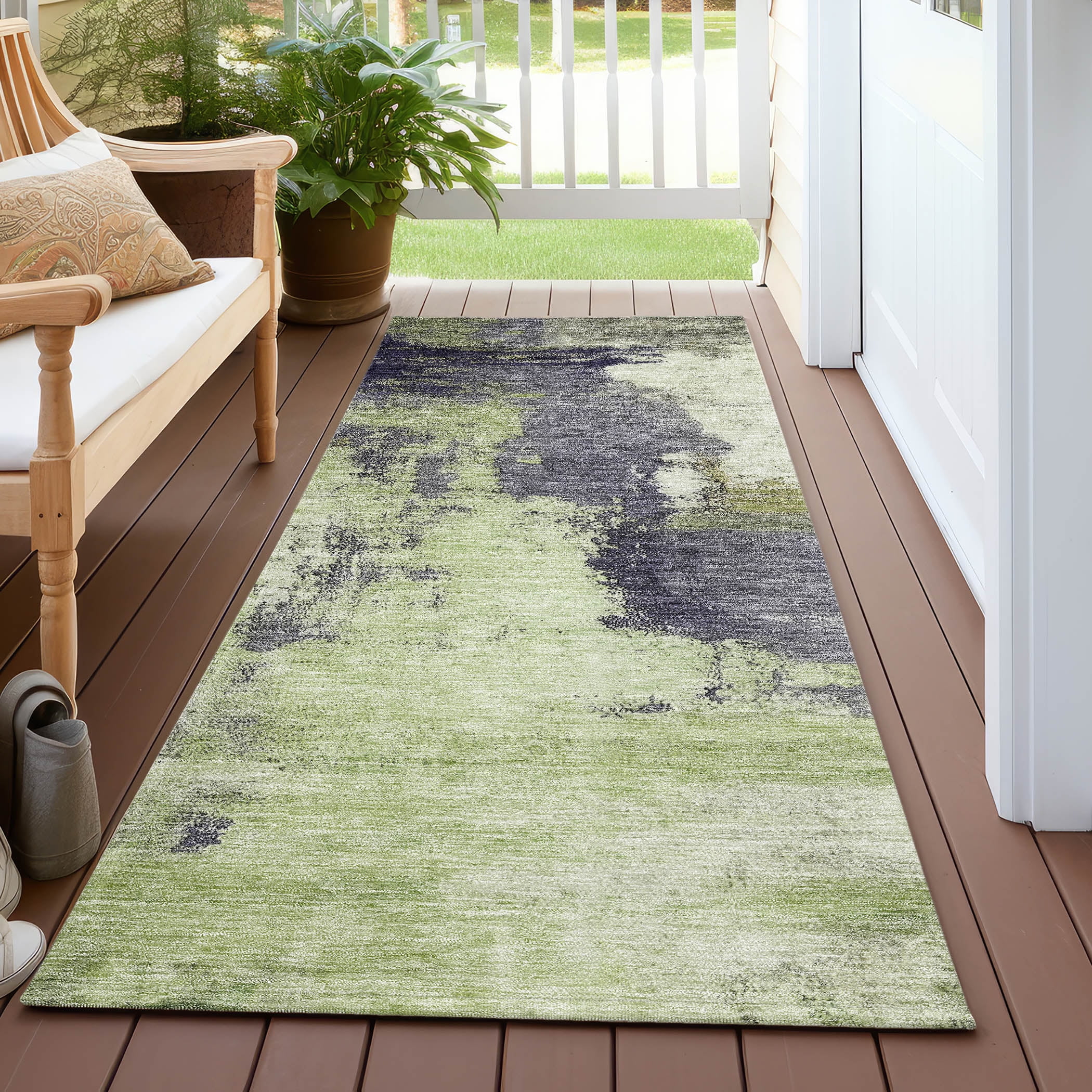 Addison Rugs Chantille Indoor/Outdoor Transitional Modern Fern Washable Runner Rug, 2'3" x 7'6"