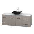 thumbnail image 5 of Wyndham Collection Centra 60 inch Single Bathroom Vanity in Matte White White Carrera Marble Countertop Arista Black Granite Sink and No Mirror, 5 of 7