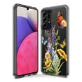 thumbnail image 3 of MUNDAZE Samsung Galaxy A52 Yellow Purple Spring Flowers Butterflies Floral Shockproof Clear Hybrid Protective Phone Case Cover, 3 of 5