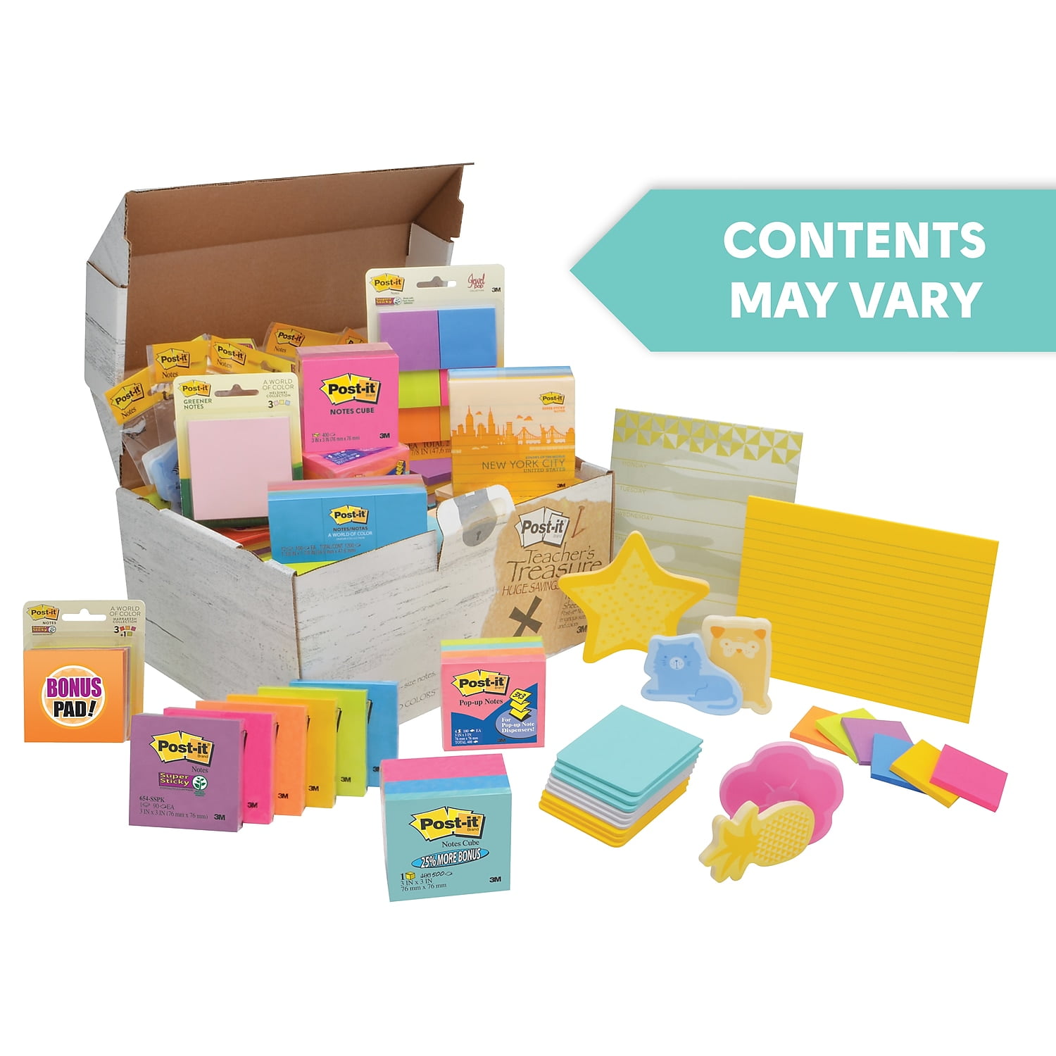 Postit® Notes Treasure Chest 10 Pound Assorted Variety