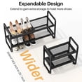 thumbnail image 3 of Organizador de zapatos expandible para zapatos, 2 niveles, negro, SNTD, 3 of 9