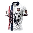 thumbnail image 4 of Zimjoy Men's USA Soccer Jersey Polo Shirts 2026 Country Team Short Sleeve Henley Fan International Football Polo Shirt Retro Streetwear Top Vermilion 2XL, 4 of 6