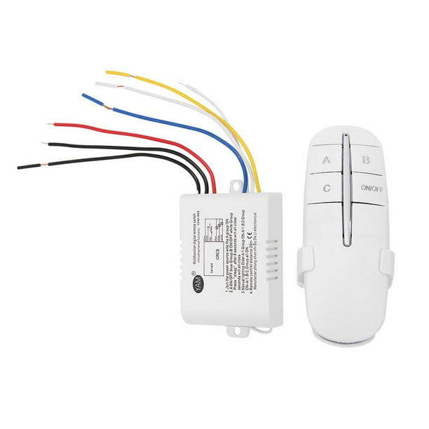 Btafrte Transmisor Receptor Lámpara 220 V Con Interruptor Remoto Inalámbrico RF ON/OFF (tres Vías)