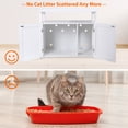 thumbnail image 6 of HomGarden Cat Hidden Washroom Pet Litter Box Enclosure Furniture Wooden Cabinet W/Storage Shelf - White, 6 of 10