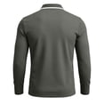 thumbnail image 6 of Busydd Quarter Zip Pullover Men Casual Solid Color Long Sleeve Shirts Trendy Comfortable Lapel Shirts for Men with Chest Pocket 2XL, 6 of 7