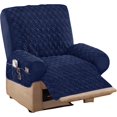 thumbnail image 1 of SURJDE Housse de Fauteuil Inclinable Matelassée Extensible avec Rangement Bleu Marine, 1 of 2