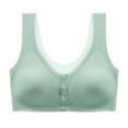 thumbnail image 4 of SMihono Women Sexy Lace Frongt Button Shaping Cup Adjustable Shoulder Strap Large Size Bra Womens Bra Wireless Bralette Full Coverage Sport Everyday Sports Bra Green M, 4 of 4