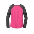 thumbnail image 4 of District Adult Female Women Plain Long Sleeves T-Shirt He Dk Fch/H Ch 3X-Large, 4 of 4