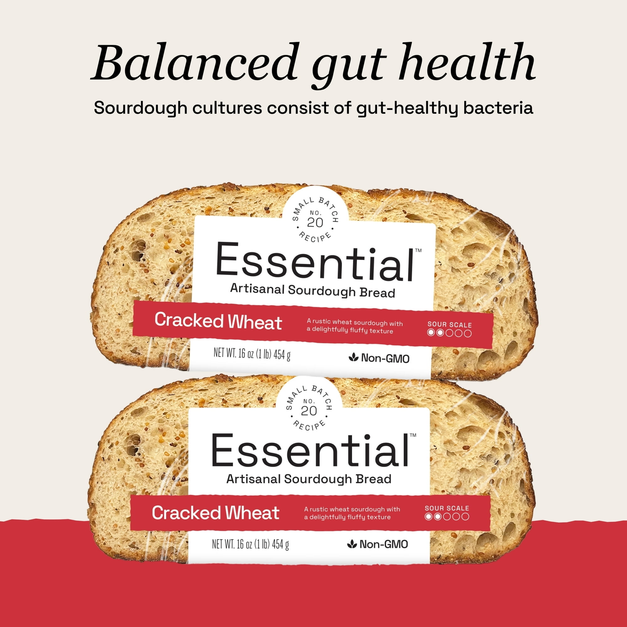 Essential Cracked Wheat Sliced Sourdough Bread, Non-GMO, 16 oz