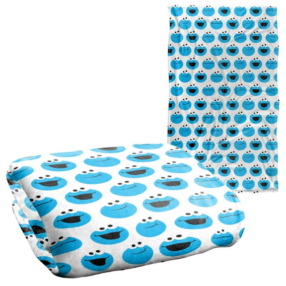 Sesame Street Simple Cookie Pattern Officially Licensed Silky Touch Super Soft Throw Blanket 36" x 58"