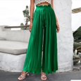 thumbnail image 1 of Pantalones casuales de cintura alta de verano para mujer, estilo europeo y americano, pantalones de pierna ancha drapeados, pantalones para mujer, 1 of 6