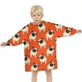 thumbnail image 3 of Pug Dog Blanket Hoodies for Kids 6-13YR Oversize Wearable Blanket Hoodies for Boys Girls Teens, 3 of 7