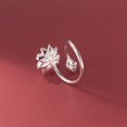 thumbnail image 5 of Anillo de loto grabado El verdadero amor espera a florecer Anillo ajustable de loto, 5 of 5