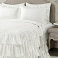 thumbnail image 3 of Lush Decor Allison Ruffle Skirt Polyester Bedspread, Full, White, 3-Pc Set, 3 of 11