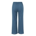thumbnail image 6 of Stephy Womens Daily Elastic Waist Pockets Straight Solid Color Casual Pants Loose Long Trousers, Blue, M, 6 of 6